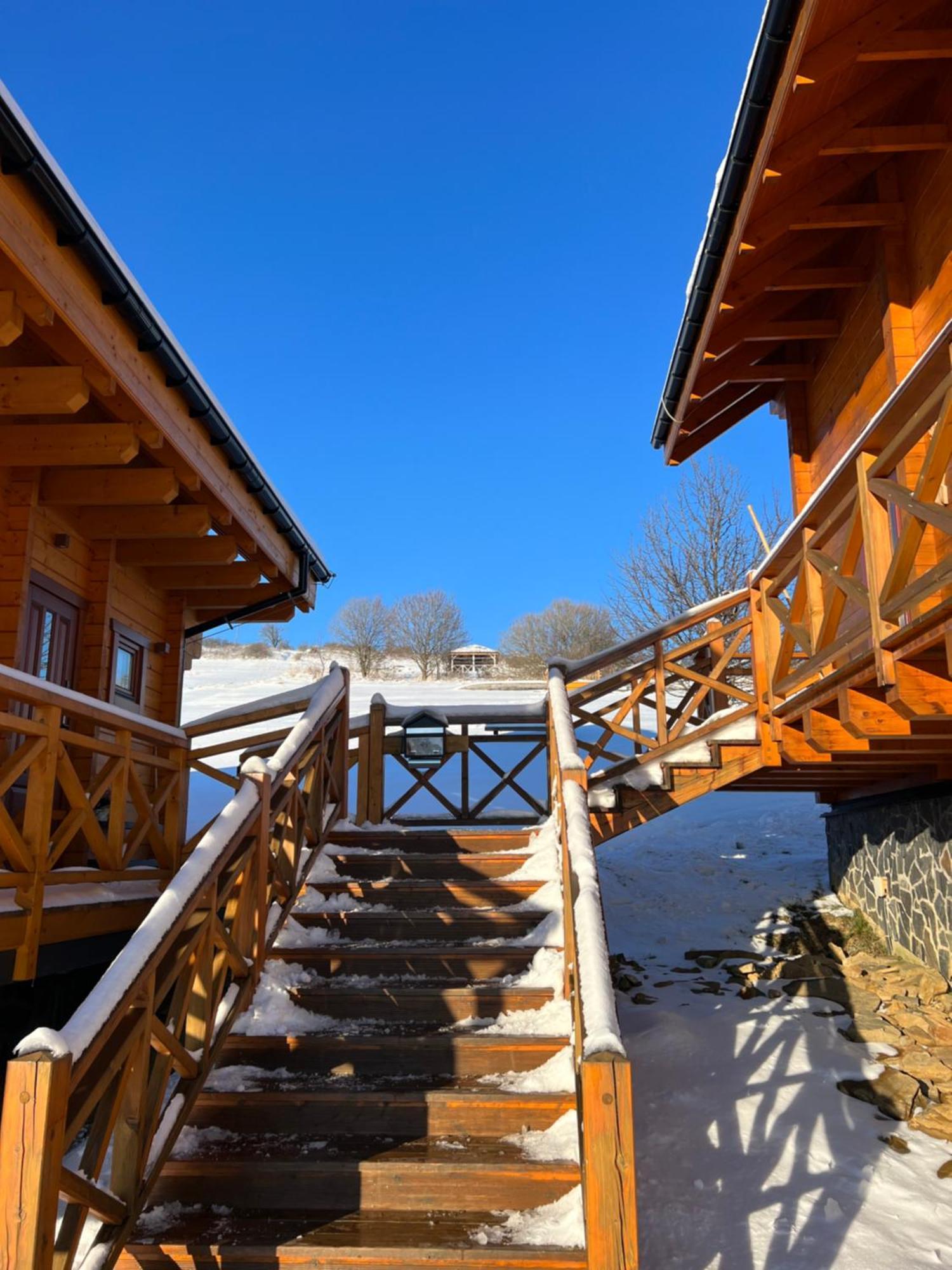 Houten Vakantiewoning "Reisnaarpolen" Royaal Ontbijt, Sauna En Hottub Czarna Gora Ngoại thất bức ảnh