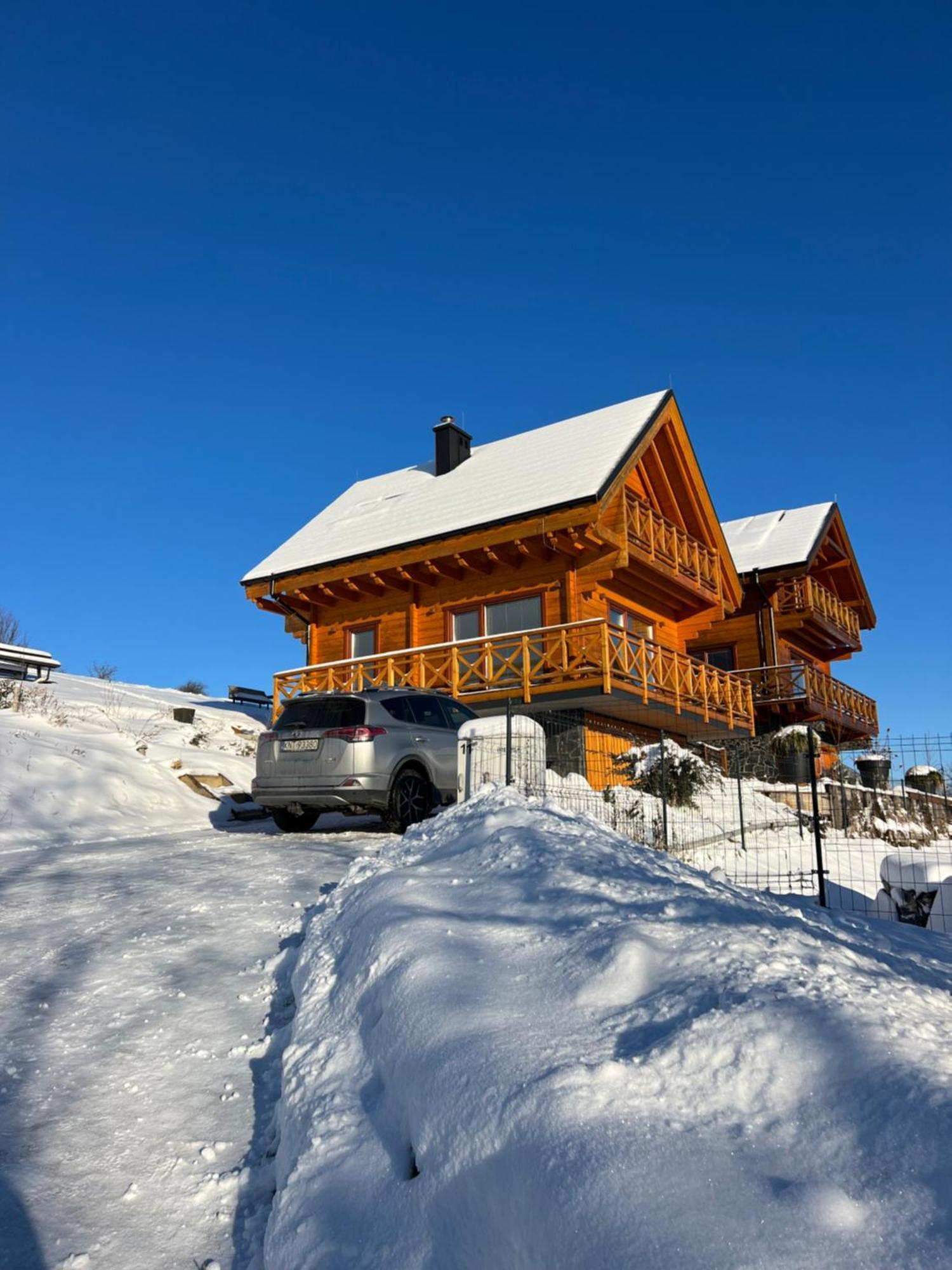 Houten Vakantiewoning "Reisnaarpolen" Royaal Ontbijt, Sauna En Hottub Czarna Gora Ngoại thất bức ảnh